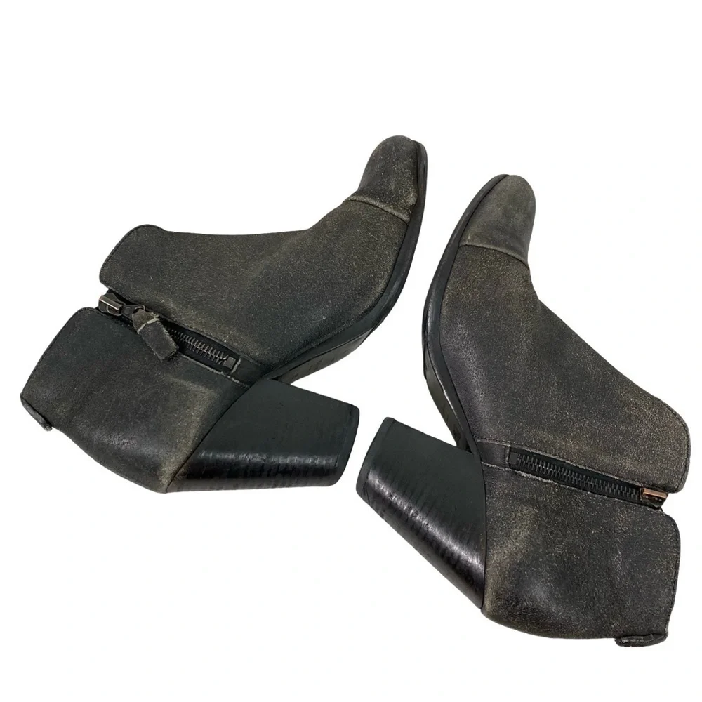 Rag & Bone Margot Ankle Boots Womens Size 9 Waxed Suede Gray Heeled Booties Grey